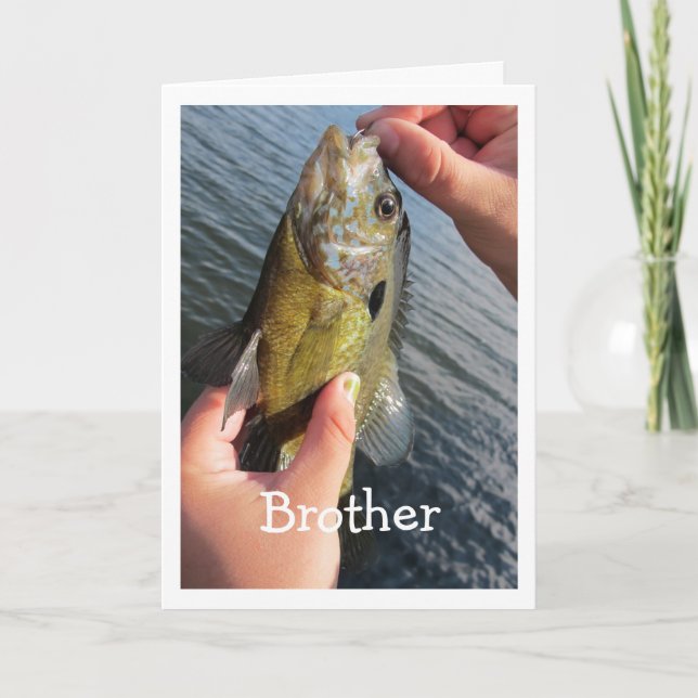 Tarjeta Humor de pesca para hermano Personalizar de cumple (Anverso)