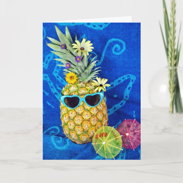 Tarjeta Humor de piña tropical (Anverso)