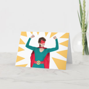 Tarjeta Humor de superhéroe feliz Día de la Madre