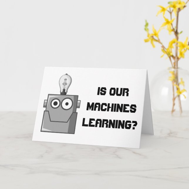 Tarjeta Humor de tecnología de aprendizaje automático (flor amarilla)