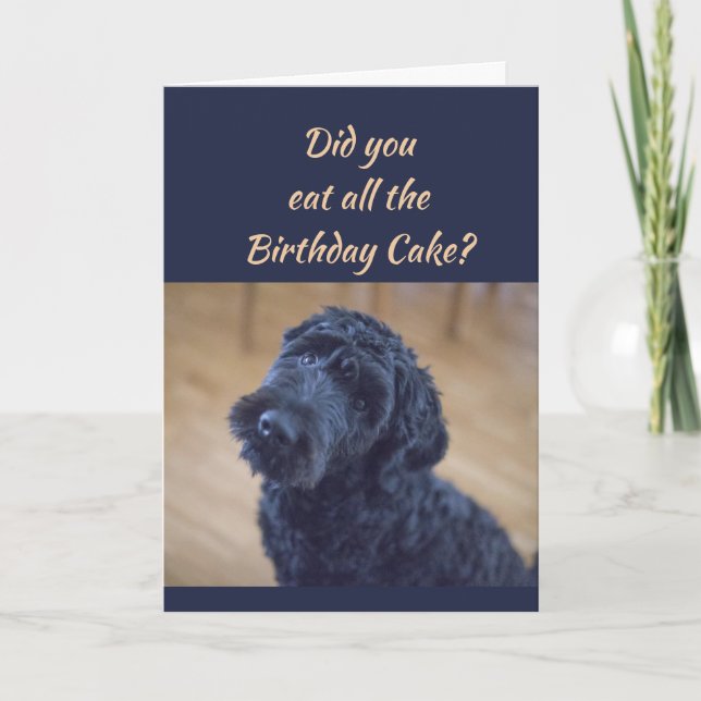 Tarjeta Humor de torta de cumpleaños lindo Mascota de perr (Anverso)