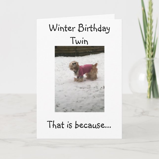 TARJETA HUMOR DE TWINS CALIENTE=SALUD DE CUMPLEAÑOS DE INV (Anverso)