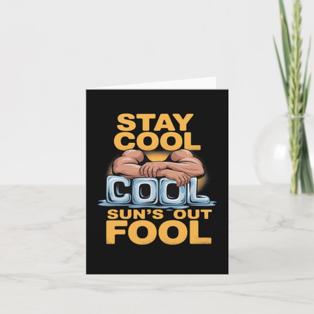 Tarjeta Humor de verano divertido para construir el cuerpo (Anverso)
