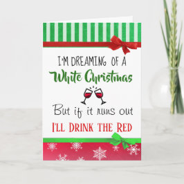 Tarjeta Humor de vino Soñando con una Navidad blanca Diver