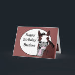 Tarjeta Humor del cumpleaños de Brother con el dibujo<br><div class="desc">Dibujo animado occidental divertido del caballo de Brother del feliz cumpleaños usted es sí más viejo así que hacen tictac apagado y SONRÍEN para cualquier persona que ame caballos</div>