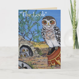 Tarjeta Humor del día de la madre de búho, lechuza, desier