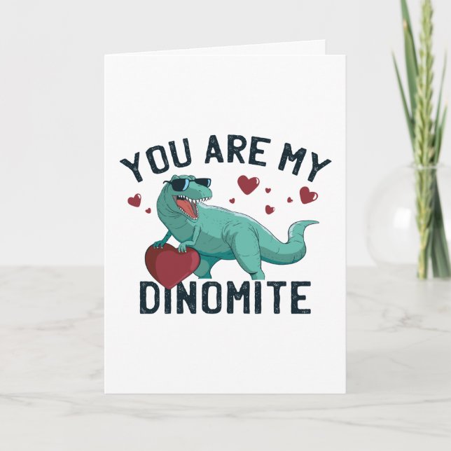 Tarjeta Humor del Día de San Valentín Dinomita (Anverso)