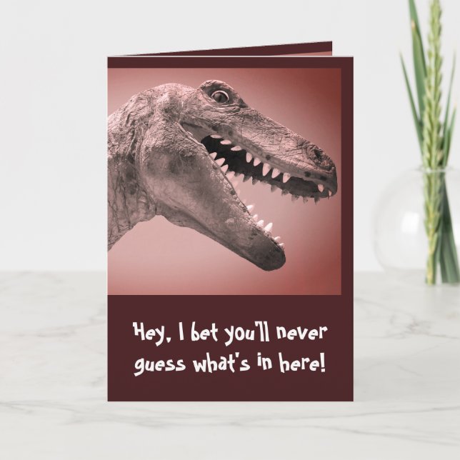 Tarjeta Humor del dinosaurio (Anverso)