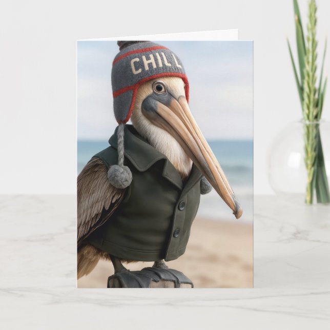 Tarjeta Humor del Pelícano de Cumpleaños (Anverso)