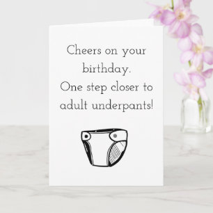 Tarjeta humor divertido de adultos mayores de cumpleaños