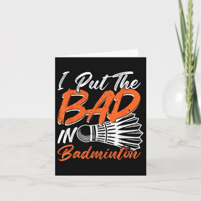 Tarjeta Humor Divertido de Bádminton Smash Volante Deporte (Anverso)