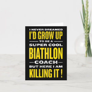 Tarjeta Humor divertido de biatlón invierno de entrenador 
