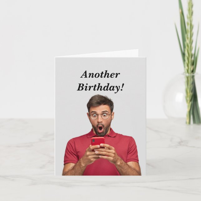 Tarjeta Humor divertido de cumpleaños masculino de edad (Anverso)