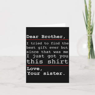 Tarjeta Humor divertido de hermano y hermana Querido herma