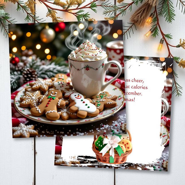 Tarjeta Humor divertido de Navidad | Café y galletas (Subido por el creador)