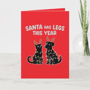 Tarjeta Humor Divertido de Navidad para Mascotas Santa T