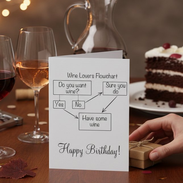 Tarjeta Humor divertido de Wine Happy Birthday (Subido por el creador)