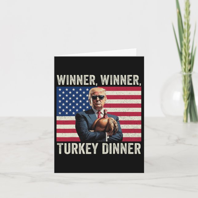 Tarjeta Humor Divertido Ganador Trump Ganador Cena De Pavo (Anverso)