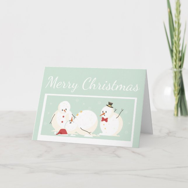 Tarjeta Humor divertido para navidad navideña de Snowman (Anverso)