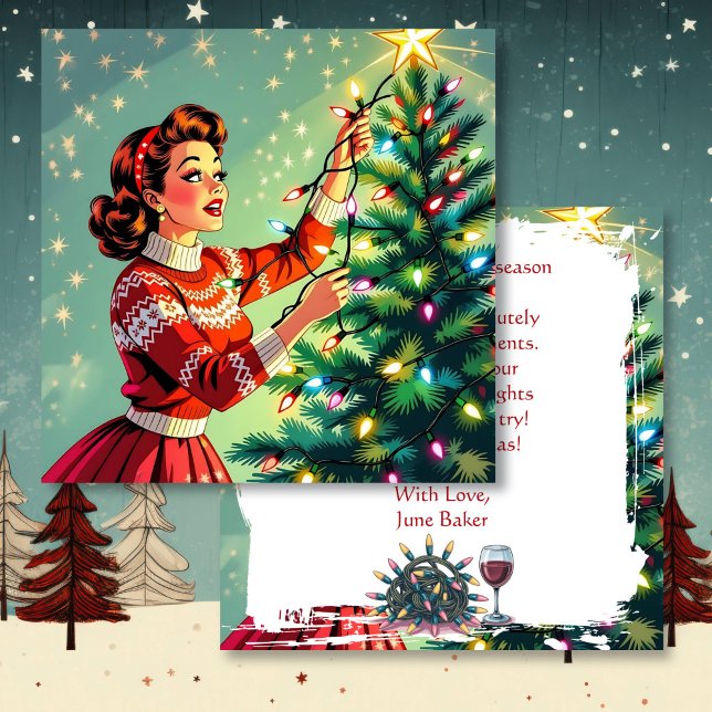 Tarjeta Humor Divertido Sarcástico Navideño Retro (Subido por el creador)