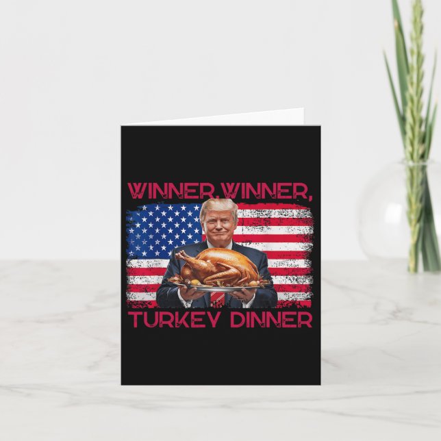 Tarjeta Humor Divertido Trump Ganador Ganador Cena de Pavo (Anverso)