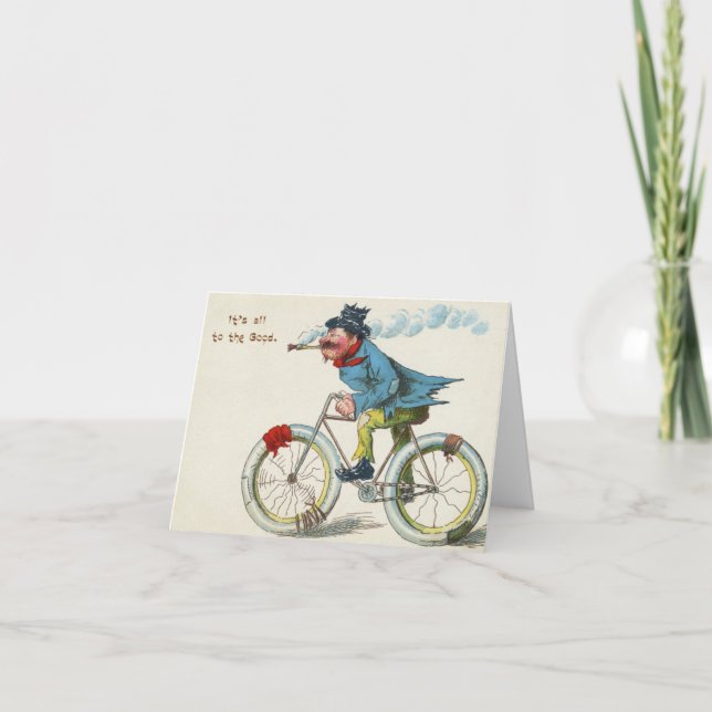 Tarjeta Humor en bicicleta para bien (Anverso)