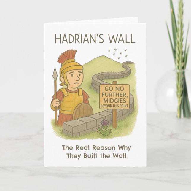 Tarjeta Humor escocés medio Hadrians Wall (Anverso)