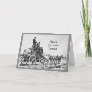 Tarjeta Humor feliz de la diligencia del vintage del