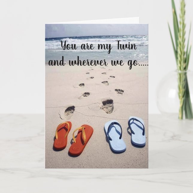 TARJETA ***HUMOR FLIP-FLOP DE TWIN** EN SU CUMPLEAÑOS (Anverso)