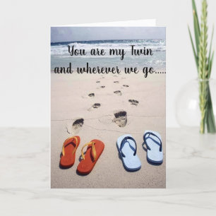 TARJETA ***HUMOR FLIP-FLOP DE TWIN** EN SU CUMPLEAÑOS
