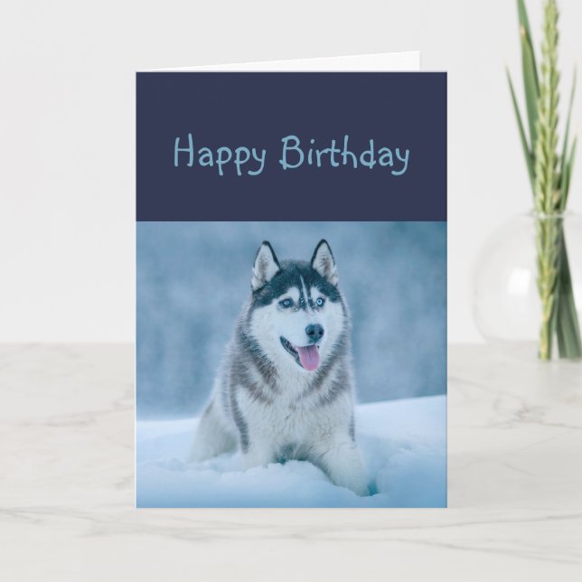 Tarjeta Humor fornido del perro del feliz cumpleaños (Anverso)