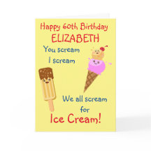 Humor gracioso crema de helado lindo retro cumplea