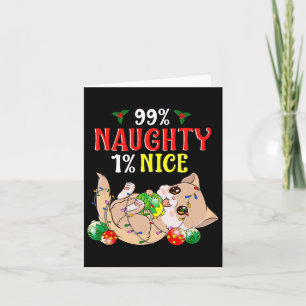 Tarjeta Humor gracioso de gato para Navidades traviesos o 