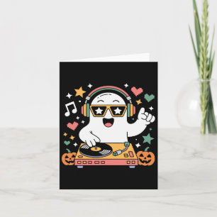 Tarjeta Humor Halloween Fantasma Dj Con Costo Turnable De 