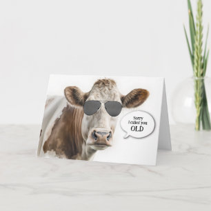 Tarjeta Humor Hereford de cumpleaños con gafas de sol