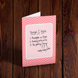 Tarjeta Humor ligero de diagnóstico de cáncer