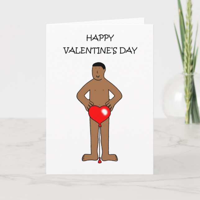 Tarjeta Humor masculino de San Valentín afroamericano (Anverso)