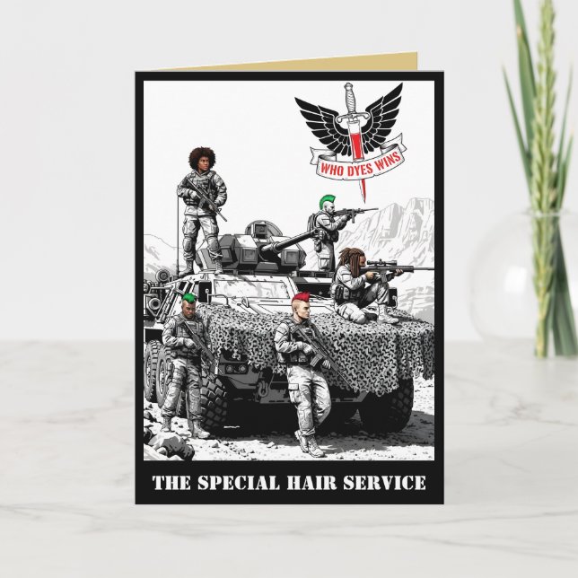 Tarjeta Humor Militar Divertido Parodia SAS (Anverso)