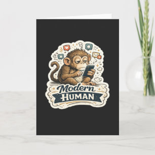 Tarjeta Humor Monstruo Humano Mono Teléfono Inteligente Re