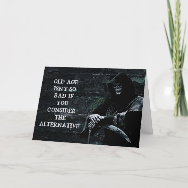 Tarjeta Humor oscuro Grim Reaper Cumpleaños (Anverso)