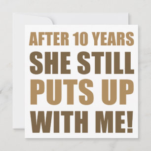 Tarjeta Humor para hombres por décimo aniversario
