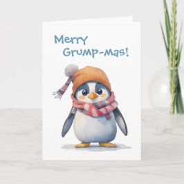 Tarjeta Humor para los Navidades Grumpy Penguin Grinch