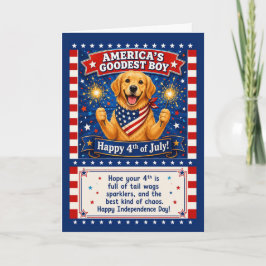 Tarjeta Humor Patriótico de Perro El Mejor Chico de Améric