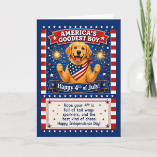 Tarjeta Humor Patriótico de Perro El Mejor Chico de Améric