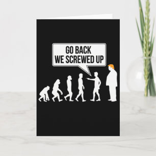 Tarjeta Humor político evolutivo anti-Trump divertido