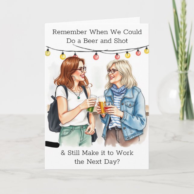 Tarjeta Humor por su cumpleaños medio (Anverso)