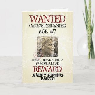 Tarjeta Humor retro divertido de cumpleaños buscado por cu