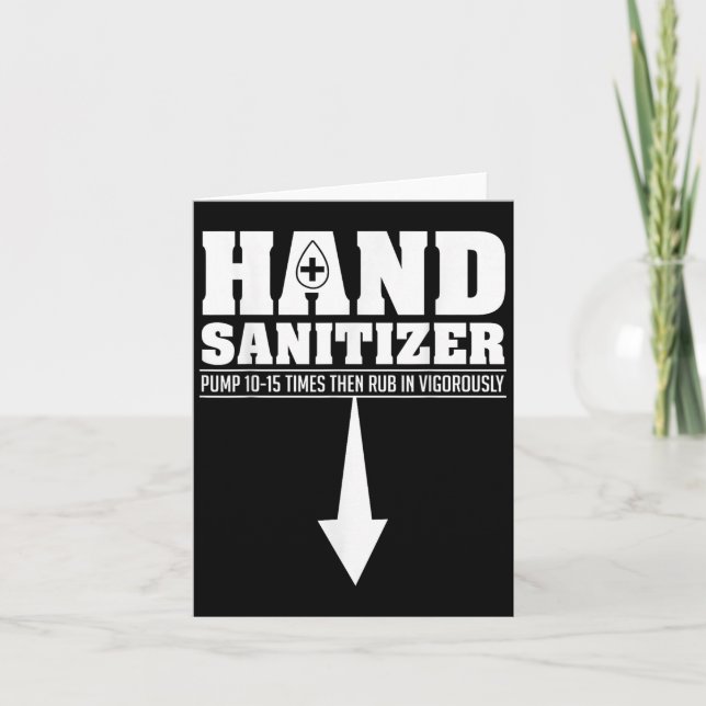 Tarjeta Humor sanitizer divertido y sarcástico para adulto (Anverso)
