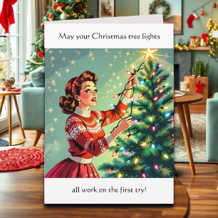 Tarjeta Humor sarcástico retro de Navidad