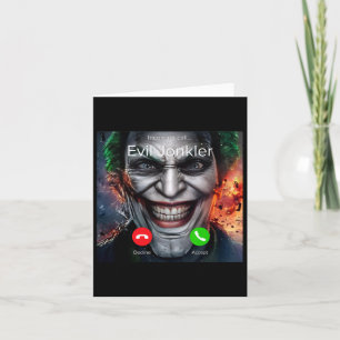 Tarjeta Humor Terror Llamada Entrante De Jonkler Malvado H